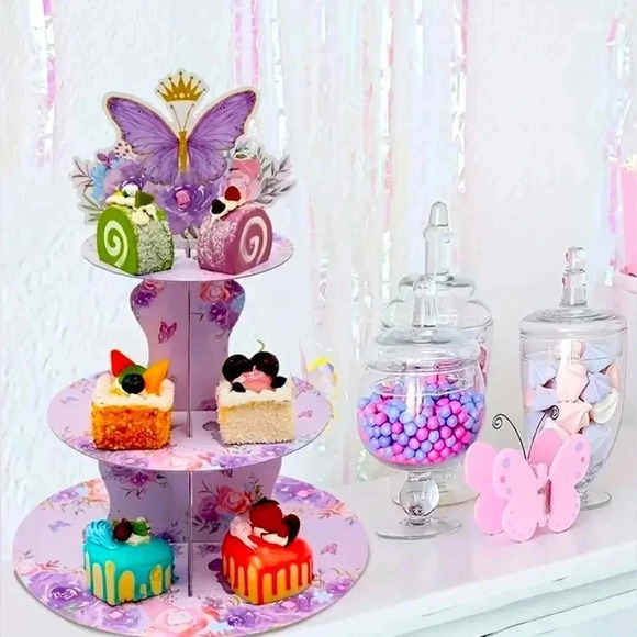 Three Tier Elegant Butterfly Cupcake/Goodies Stand - Picture 3 of 7